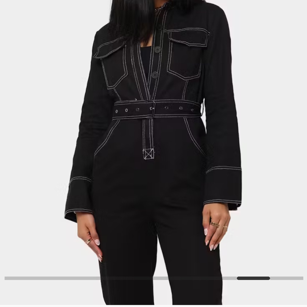 NWT Black Women's denim Jumpsuit